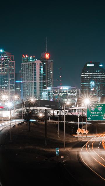 Skyline facing North at night